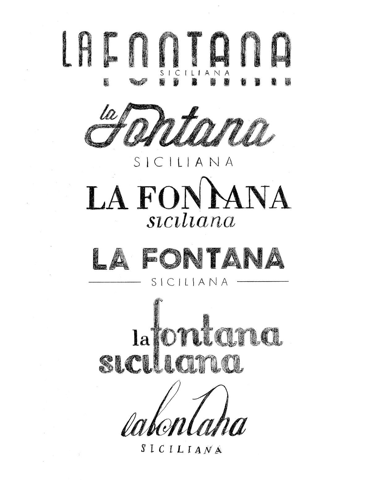 restaurant menu logo Logotype Sicilian italian Script Futura seattle Food  fountain water design