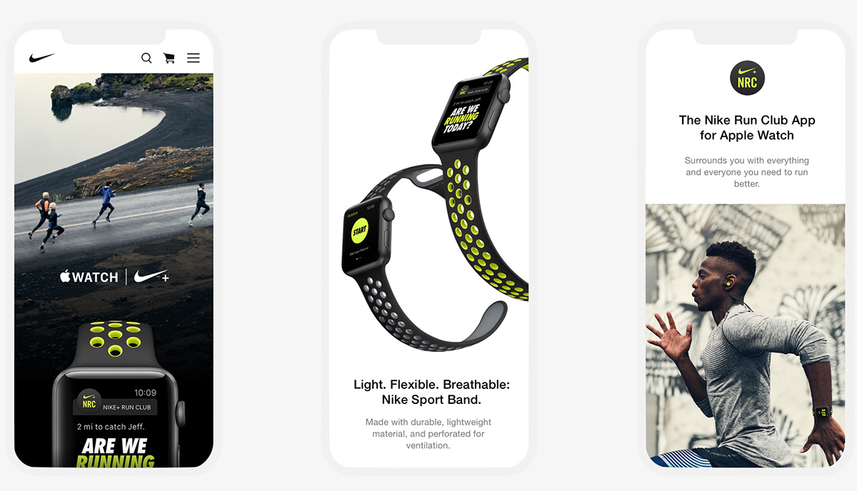 apple watch nike+ wearables user experience digital art direction Nike e-commerce apple