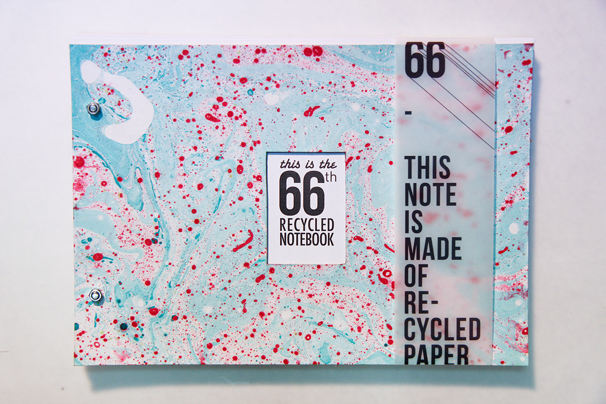 RECYCLED notebook marbling campaign One&Only color bolt nut One note