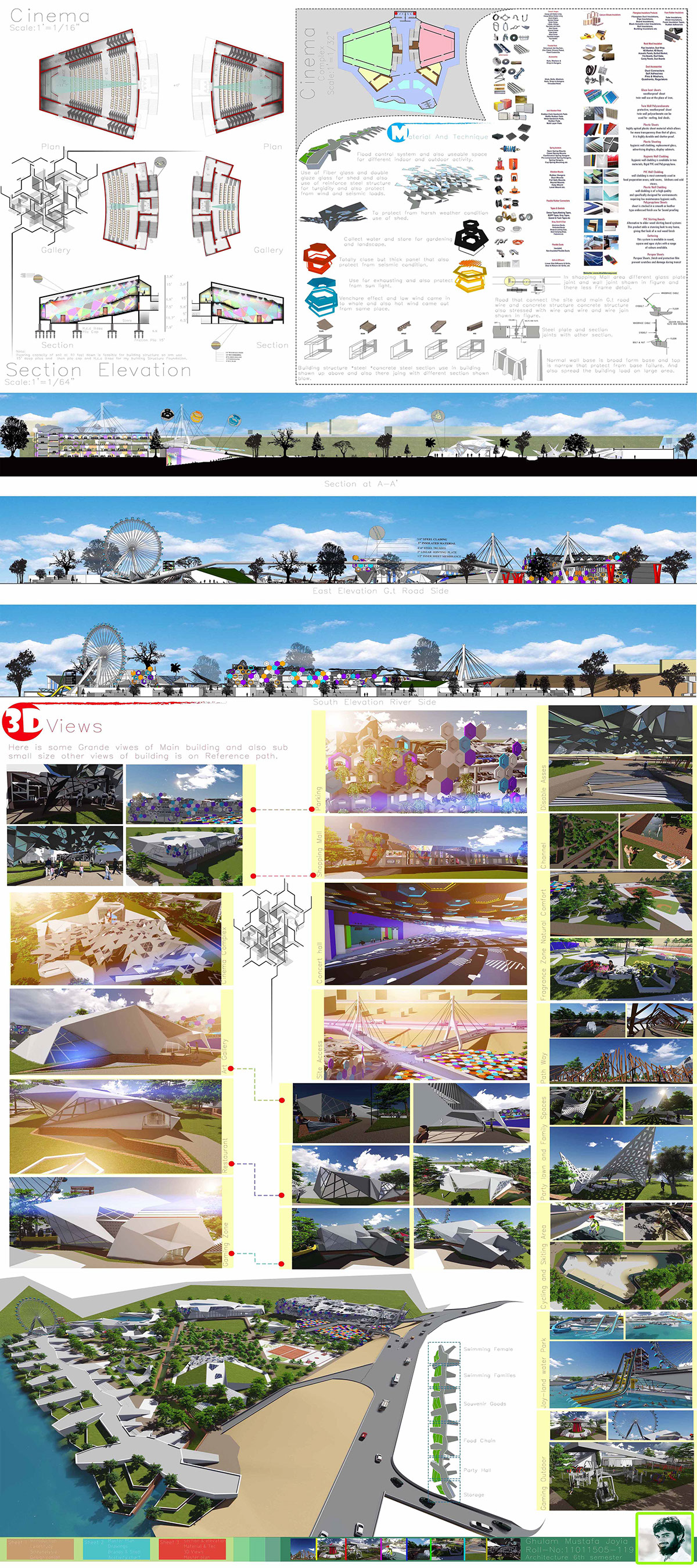architecture design Entertainment complex Ghulam Mustafa Joyia University of Gujrat