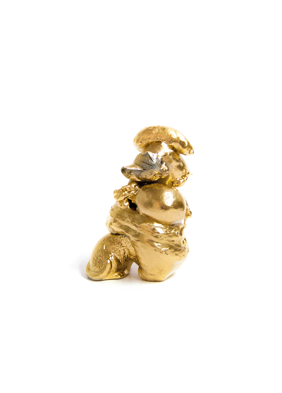 gold sculpture hound dog porcelain Montana spray