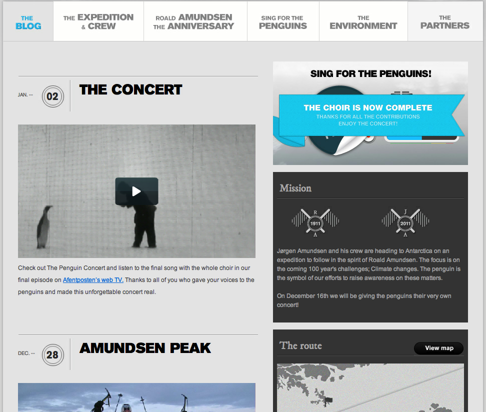 interaction Blog  Environment  climate changes   expedition   penguins   application Singing