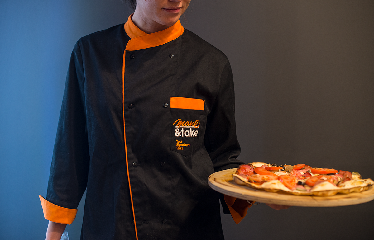 Pizza make&take signature logo visual identity
