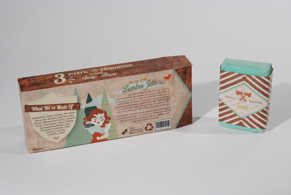 graphic design  branding  packaging design typography   soap soap packaging lumber jill