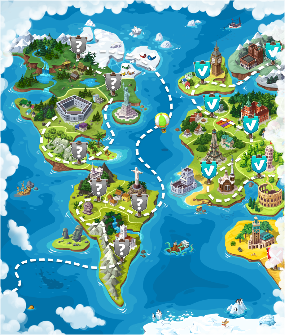 world map tour game