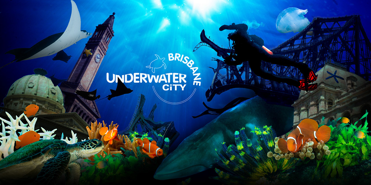Brisbane Underwater City billboard Layout design campaign Visual Communication UNDERWATER PHOTOGRAPHY