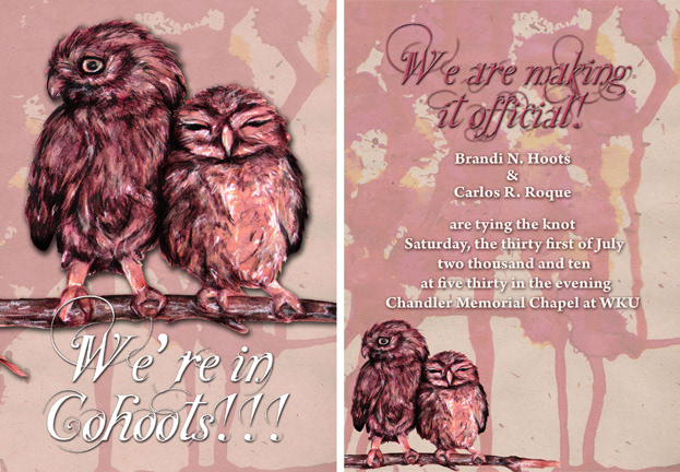 owl wedding invitations invite