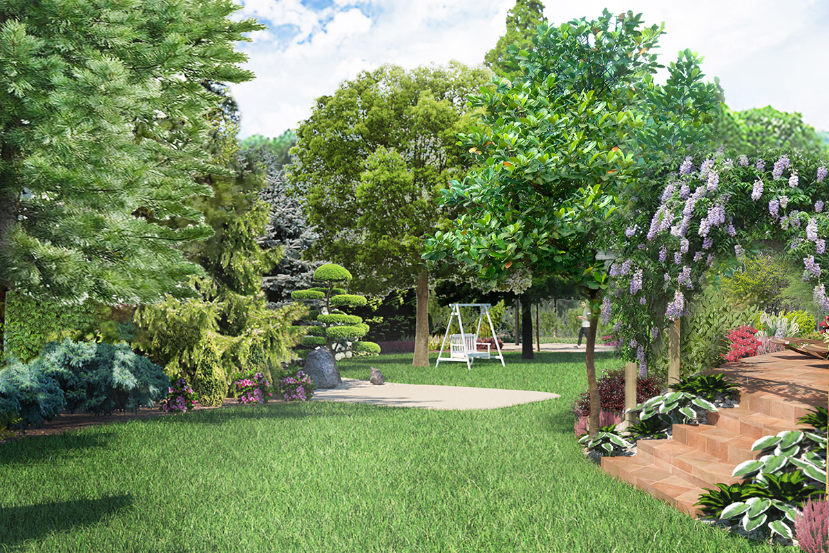architektura krajobrazu dużo ogród garden garden design Landscape Design ogród projekt ogrodu