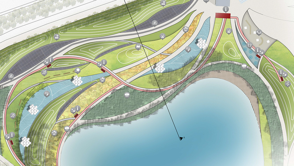 Landscape Park IMLA energy lake environment design visualization concept planning