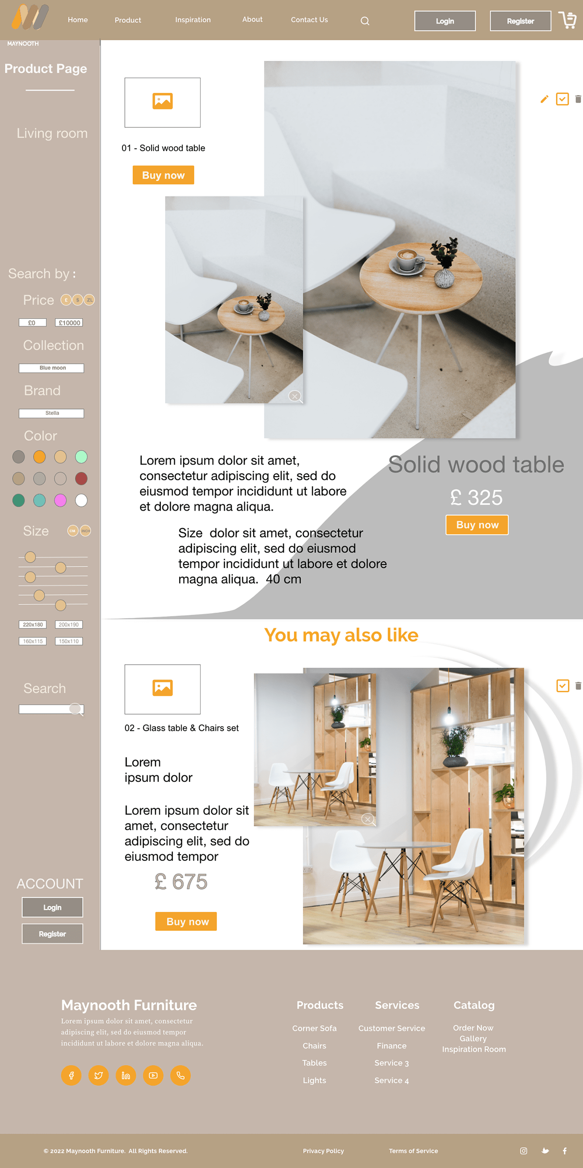 Ecommerce furniture store UI/UX