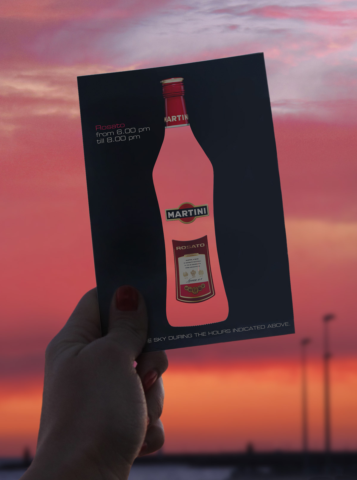 promo promocard Cartolina Martini rosato interactive Ambient bottle Barbara ghiotti