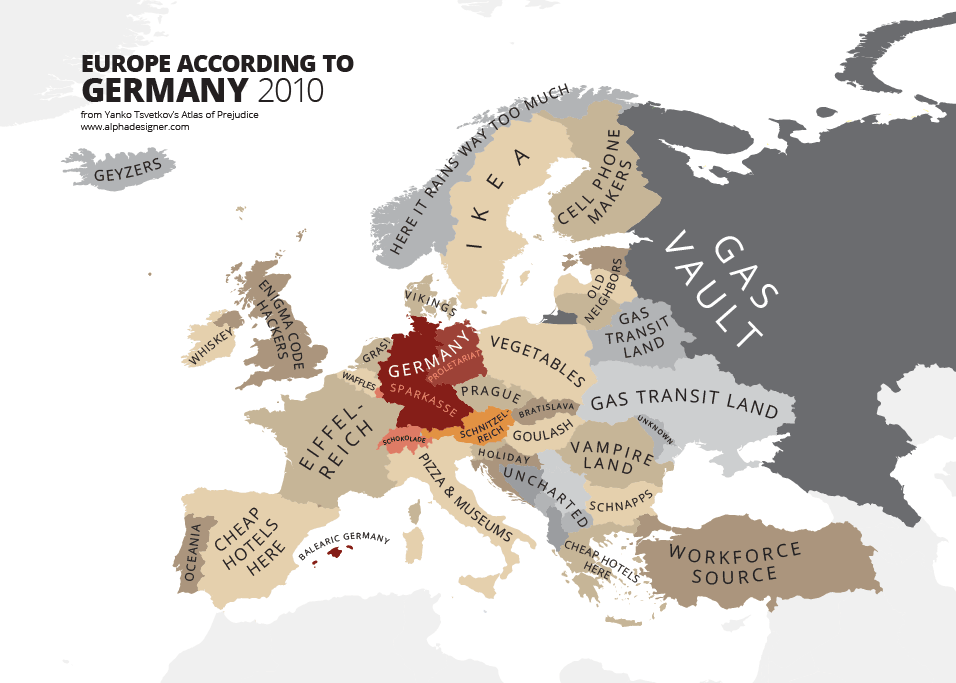 map stereotype humor prejudice cartography Europe world united states bigotry