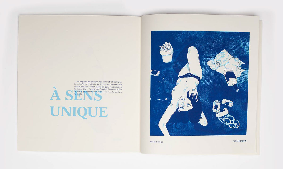 serie bleue Screenprinting Serigraphy sérigraphie cvm absence nudité editorial cegep du vieux montréal