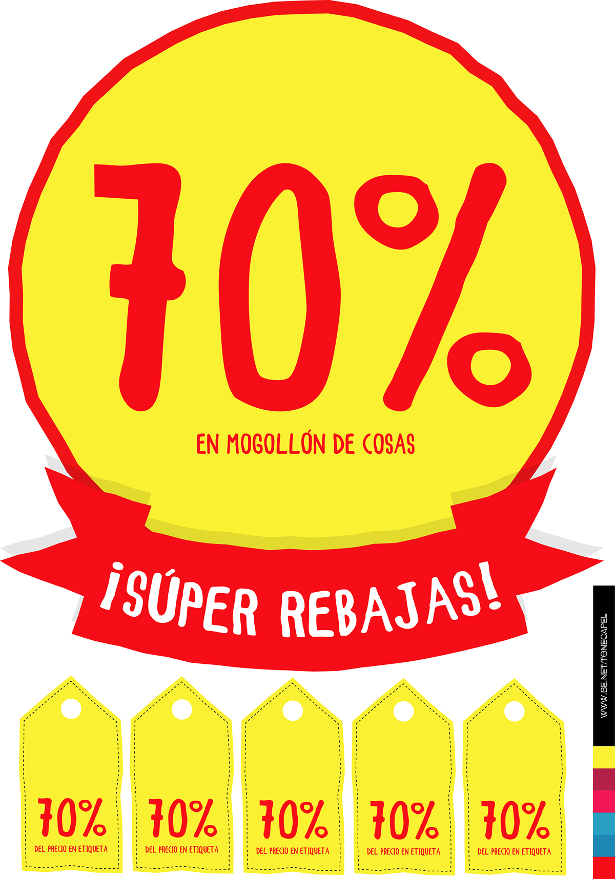 rebajas sales banner free freebie printable IMPRIMIBLE poster Colourful 