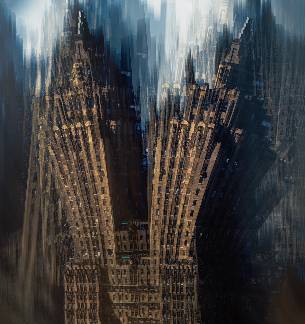 abstract architecture artwork building multiple exposure New York surreal