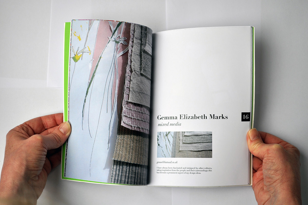 Falmouth Textiles Catalogue die cut james Flint 2011 green