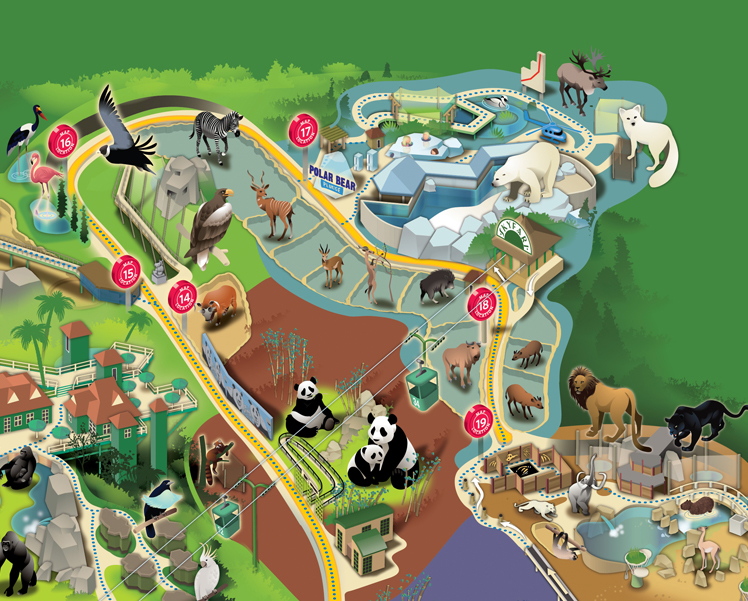 San Diego Zoo, California Park Map on Behance