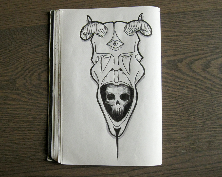 doodle sketch Blackbook ink black
