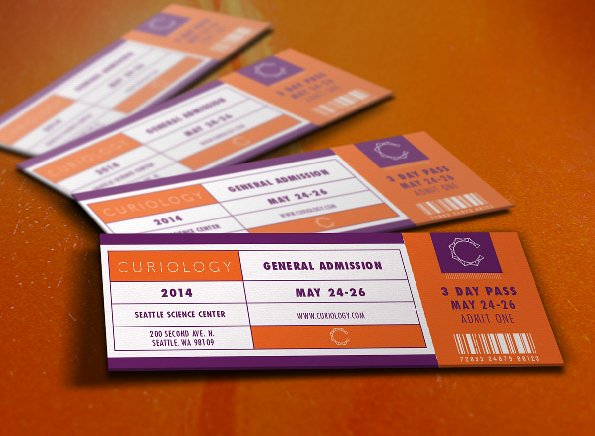 science festival ticket shirt Tote bag orange purple Badges bright