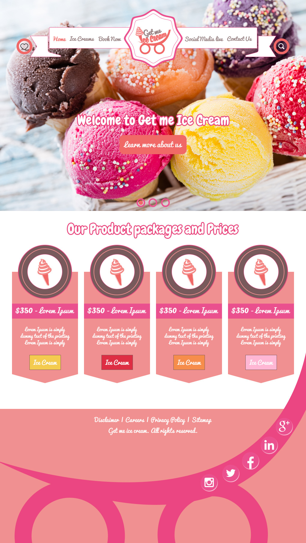graphic design Website get ice cream dubai brand UI ux