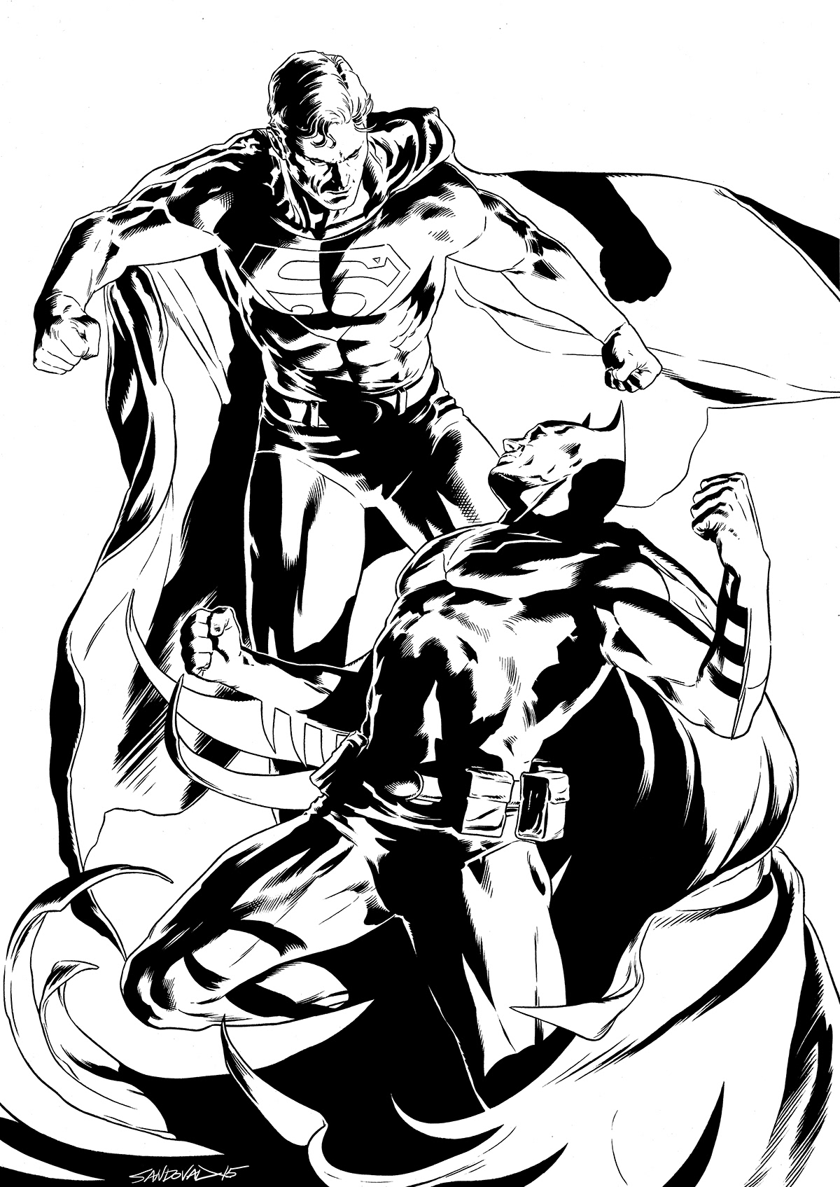 batman dc comics ink black and white faun gargoyles superman
