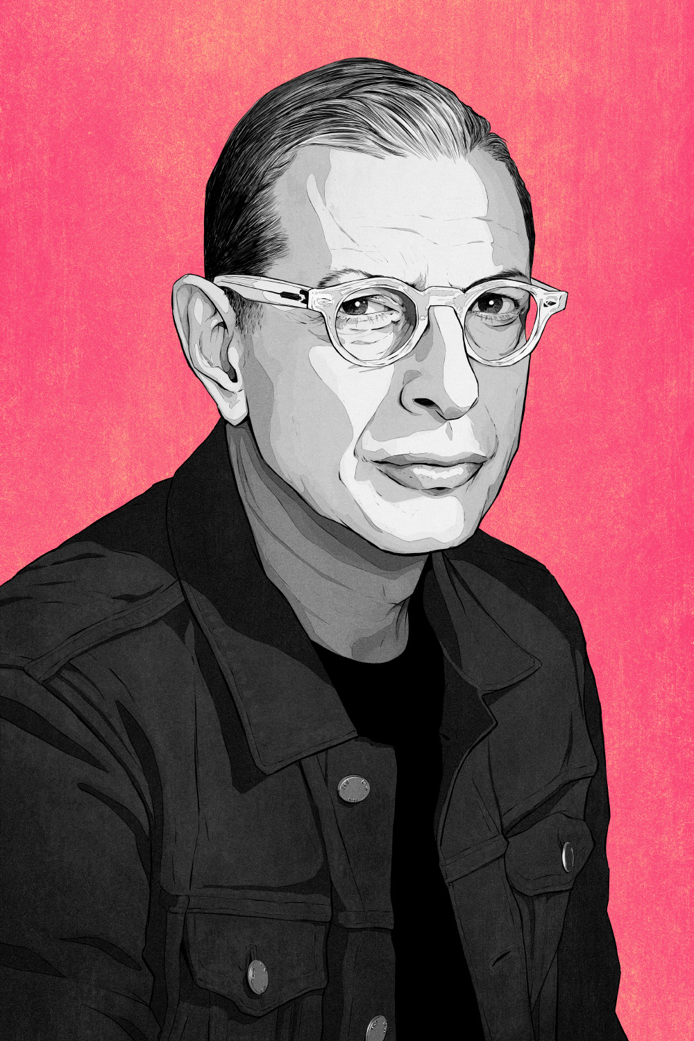 art Celebrity Editorial Illustration ILLUSTRATION  Jeff Goldblum portrait Portrait Artist
