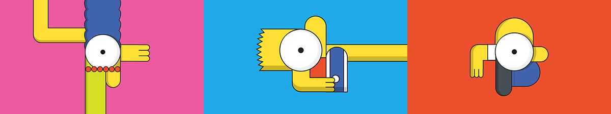 the simpsons fx simpsons Bart Simpson homer simpson 2D 3D flat vector art design cel Cel Animation