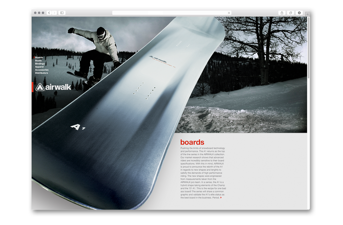 airwalk apparel art direction  b2c catalogs graphic design  print ads skateboarding Snowboarding Web Design 