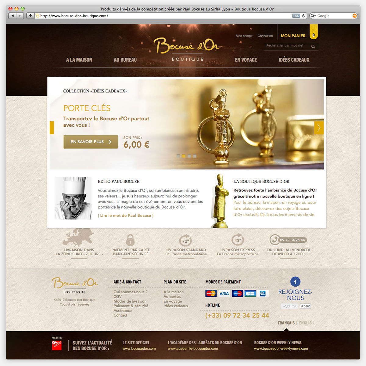 Bocuse  bocuse d'or boutique e-commerce Or vente site luxe haut de gamme