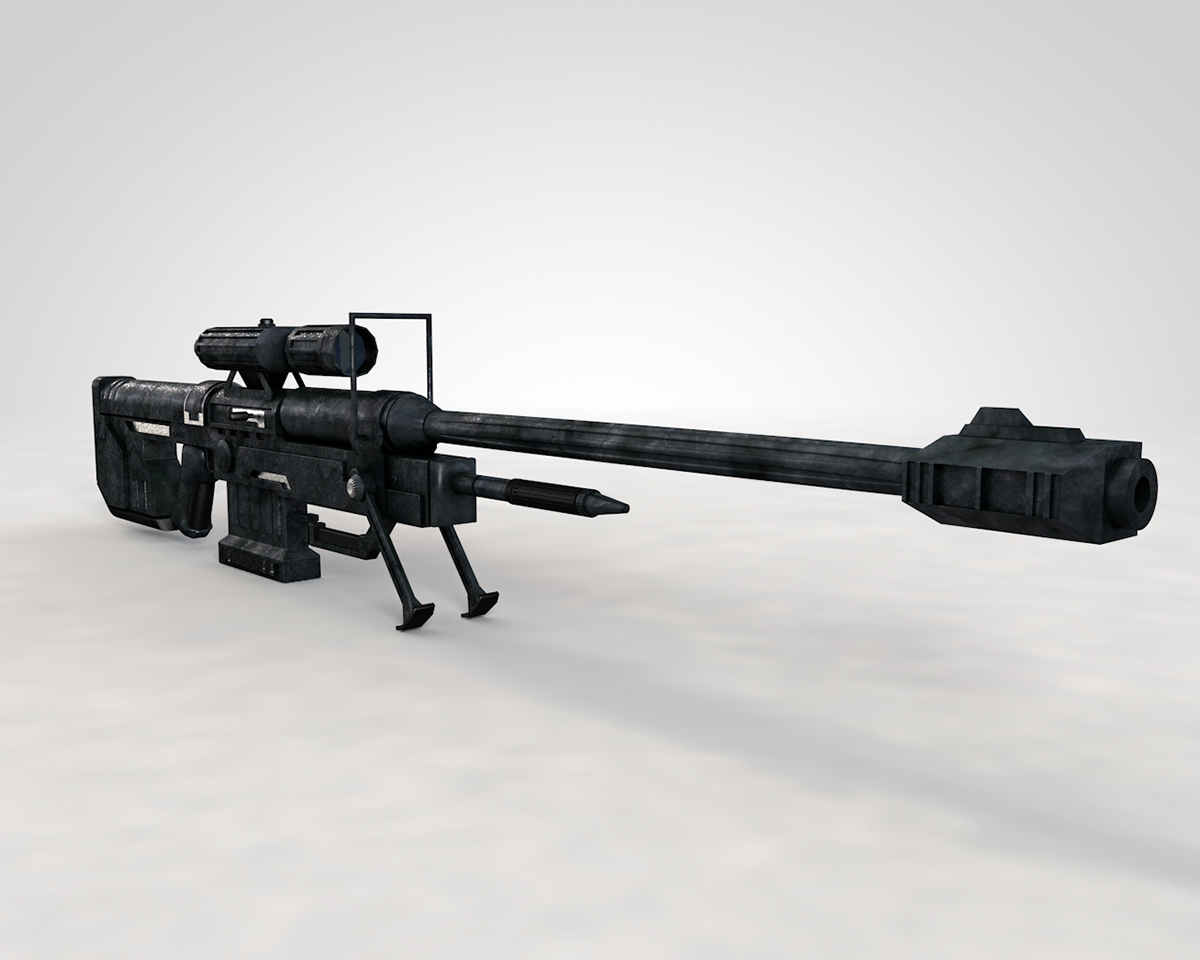 Halo Sniper cinema 4d cad modeling game design Weapon rifle Gun