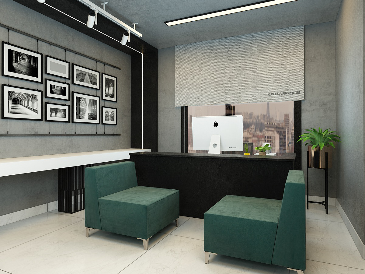 charcoal Contracting Office grey iron Modern Design Office office designs