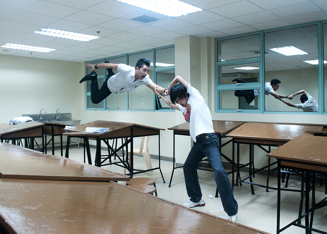 photomanipulation photoshop levitation far eastern university classroom Defying Gravity bally lomibao artists league vfx