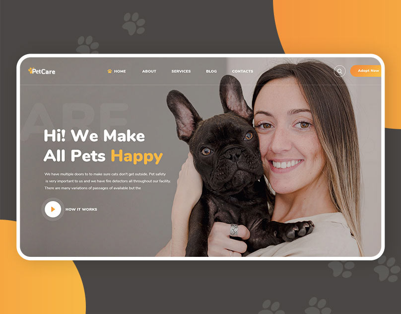 Pet Care and Veterinary Homepage on Behance