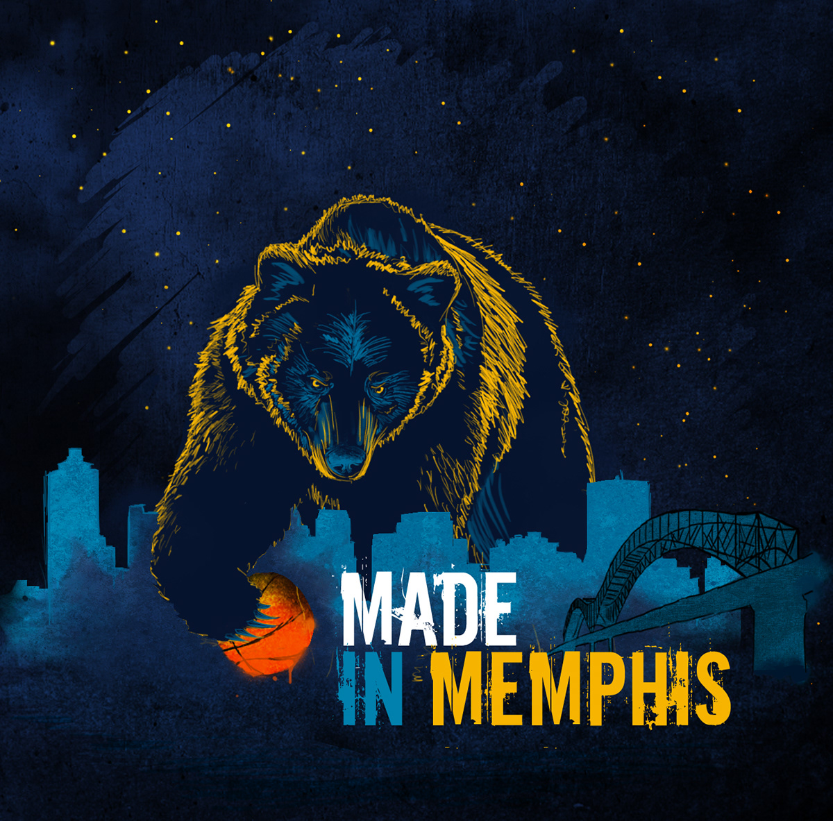 Memphis grizzlies basketball  sports  t-shirt  blue  Illustration  graphic design