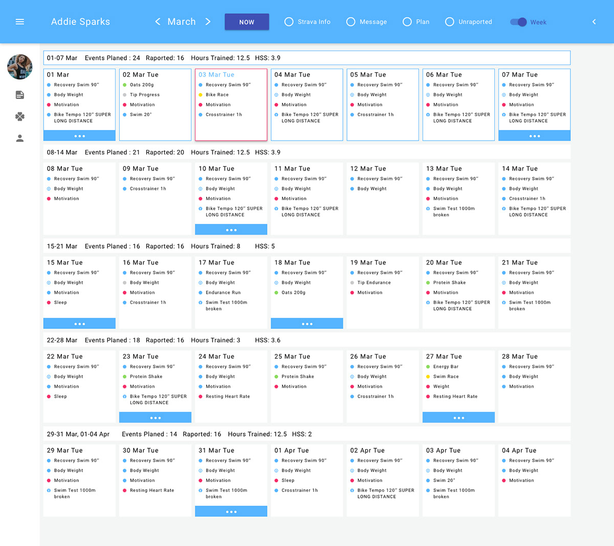 browser app tool admin panel UI/UX calendar material design