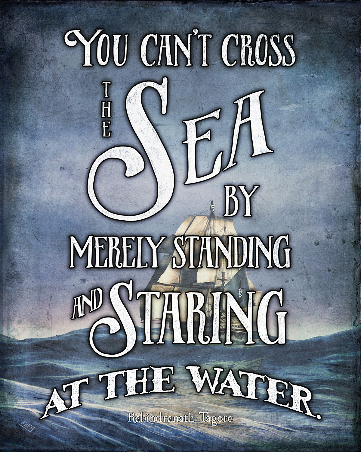 pirate ship motivational motivator poster art nautical Ocean