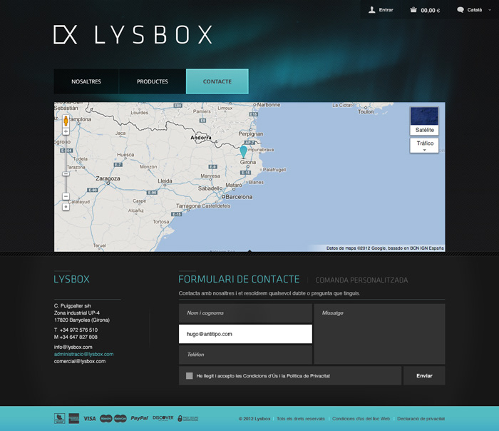 Antitipo LYSBOX 3D Web GUI ux/ui coding
