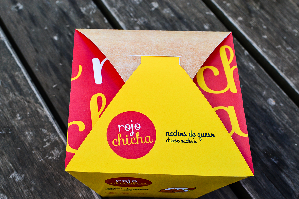 rojo chicha Ort Fast food +packaging+ brochettes sandwich nachos salad take away