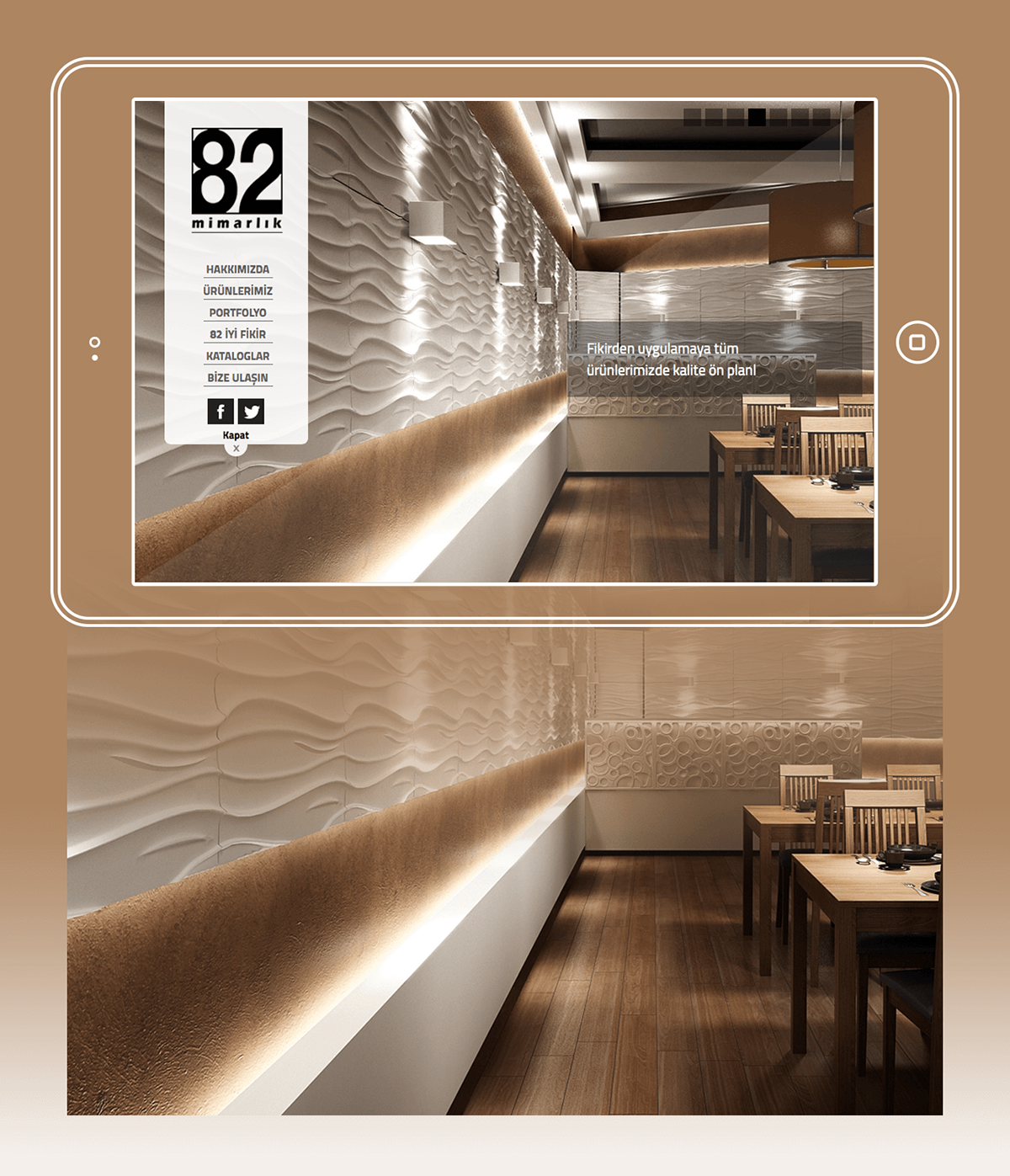 mimar Interior  Designer Website Responsive Gurukafa antalya iPad mock up