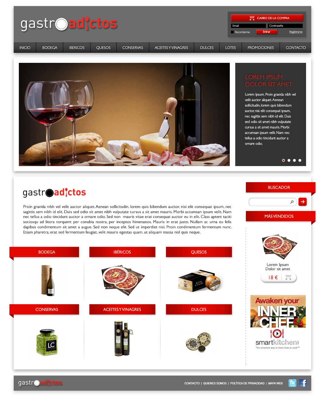 Website gastronomy Food  Ecommerce