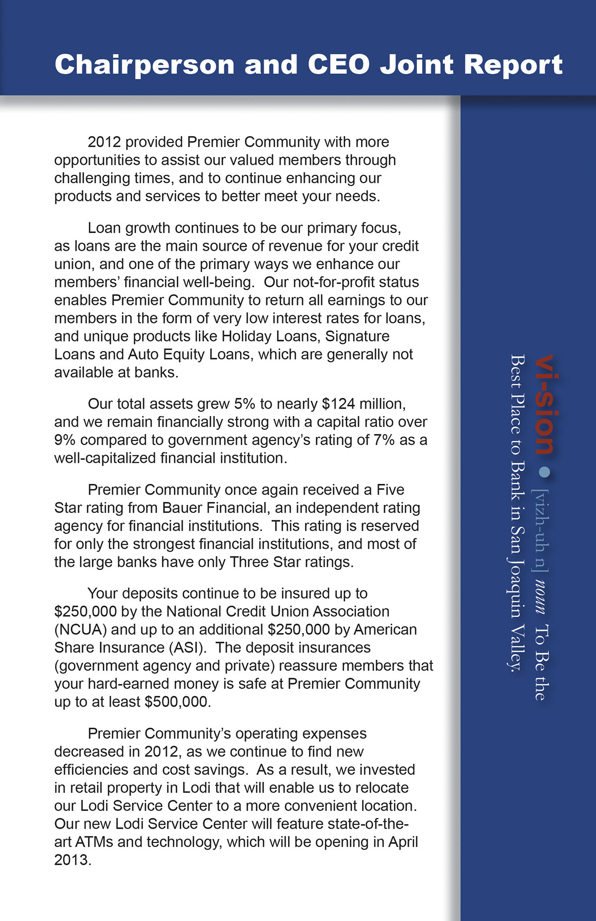 premier credit union credit credit union annual report report