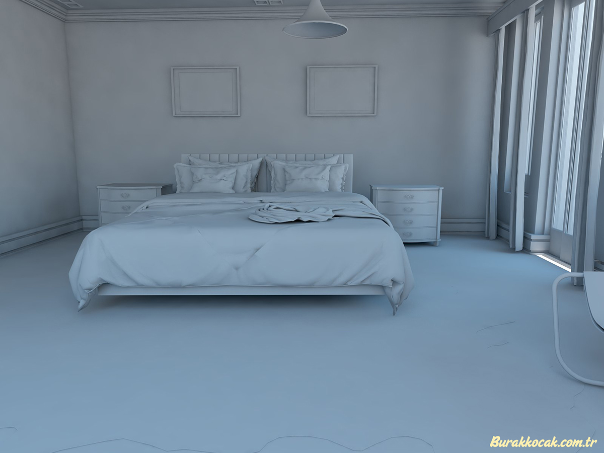 Yatak Odası Modelleme ve Render badroom modeling 3d bathroom modeling