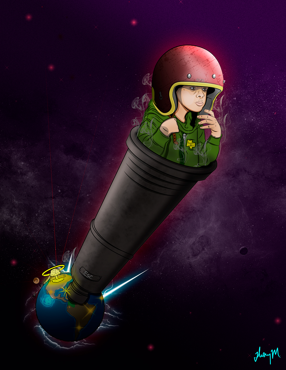 Guerra niño vector ilustracion arte digital jhony marin
