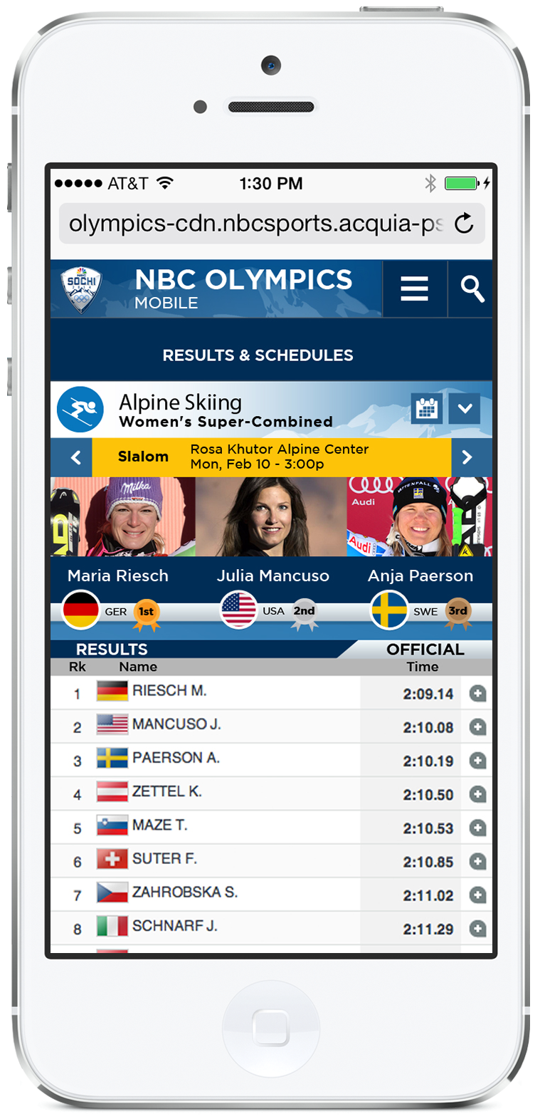 mobile nbc Olympics sochi Russia iphone Layout graphic design gold style guides