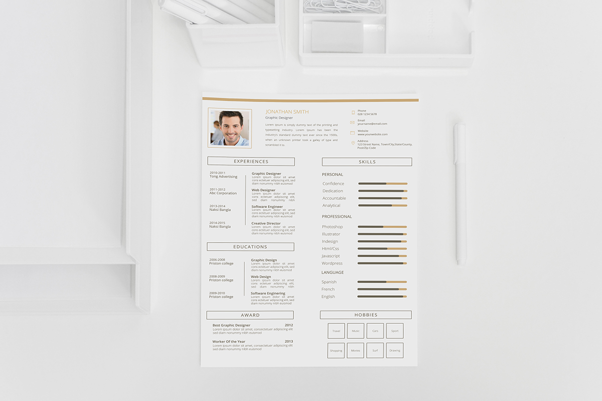 Curriculum Vitae cv design Employment job portfolio professional resume template