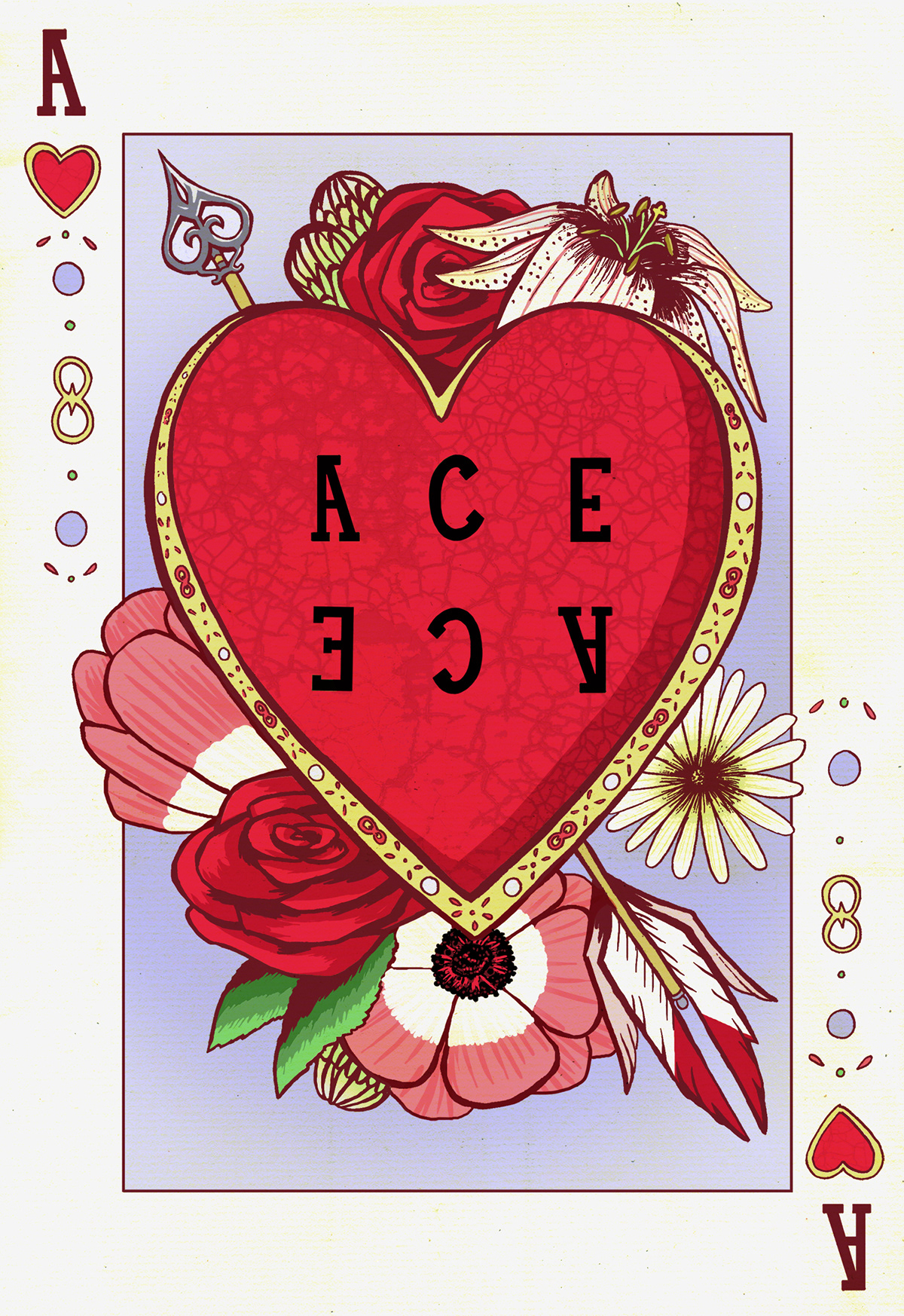 valentines gay asexual Roses Lilies girls card playing card Flowers hearts Love friendship Sisters family cupid