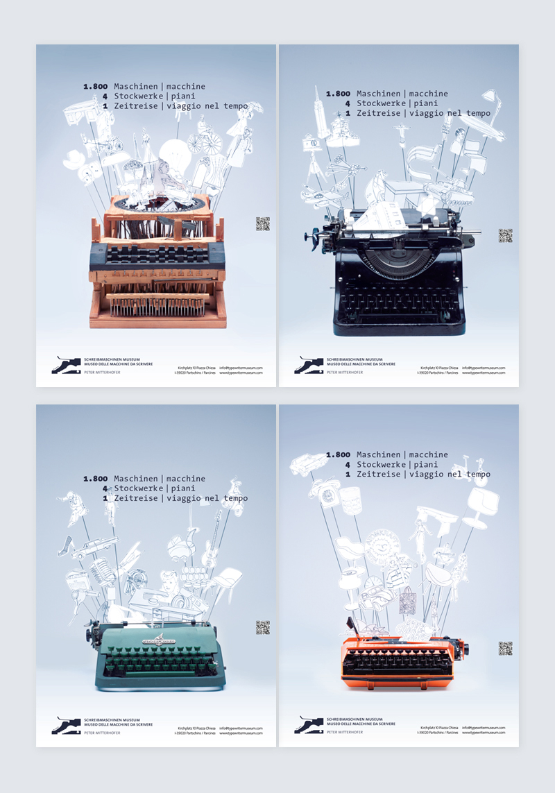 Peter Mitterhofer museum Corporate Design logo typewriter Typewritermuseum