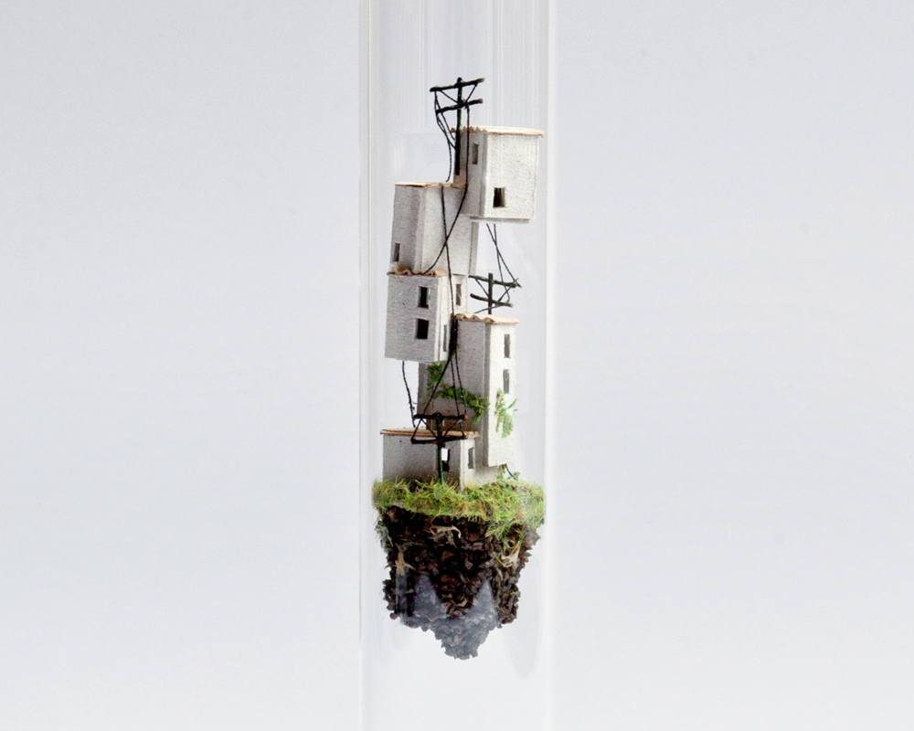 micro matter Miniature Diorama miniatureart house small native american power lines watertower handmade mountain tiny houses cliff house making of