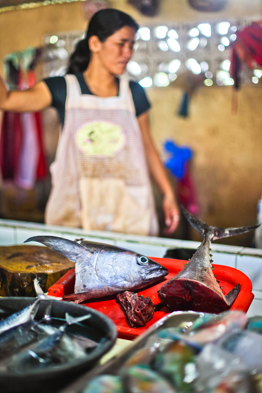 philippines fish market Moalboal Cebu Island Island asia grandma tuna