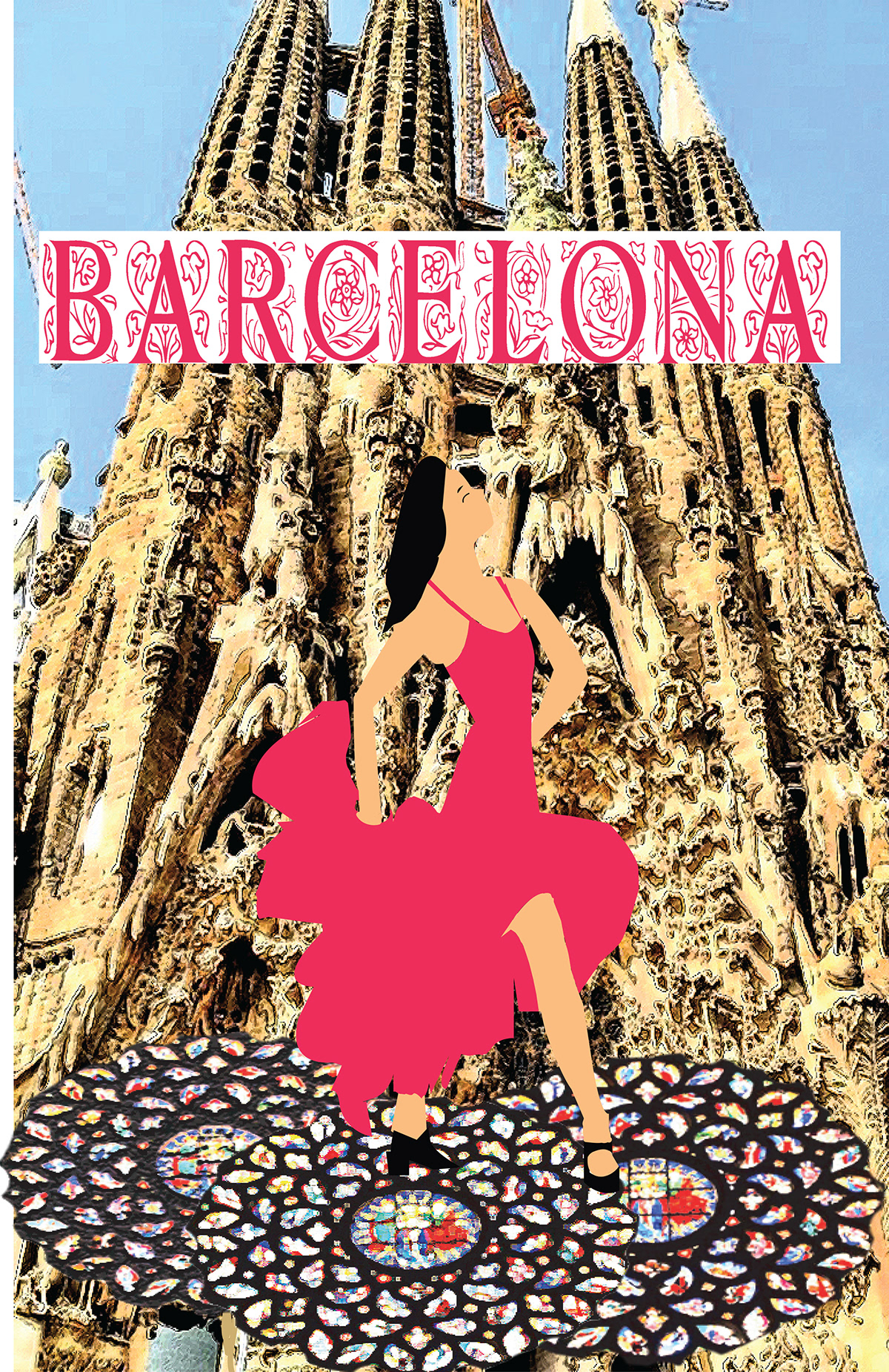 #barcelona Travel poster traveling Europe